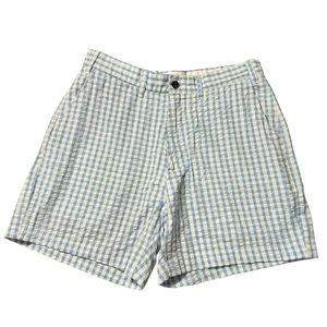 Castaway Blue and White Checkered Men Shorts